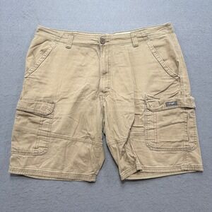 Wrangler Cargo‎ Shorts Men's 38 Tan Relaxed Fit Stretch Utility Workwear Hunting